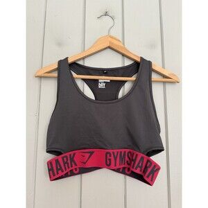 Gymshark Cutout Sports Bra L Large Gray Pink Dry Moisture Management